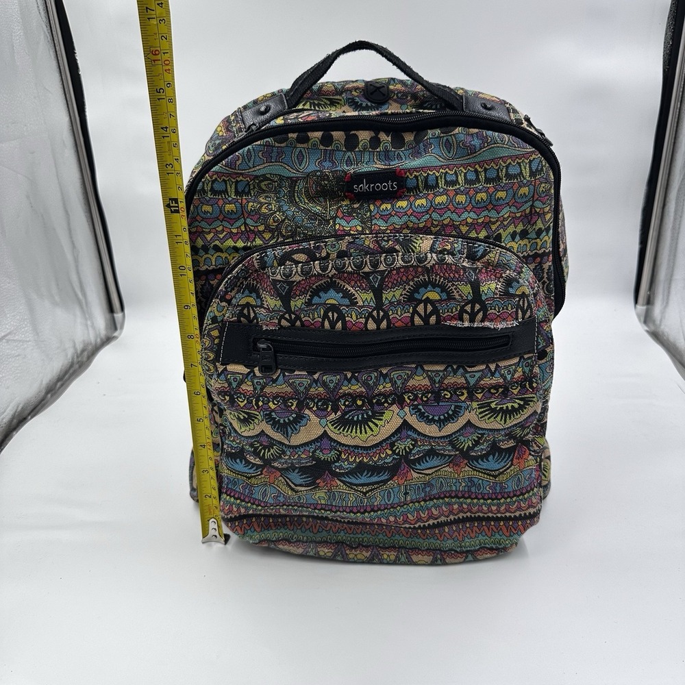 Sakroots Spirit Multicolor Geometric Backpack Zip Closure Pockets Adjustable - Picture 5 of 5
